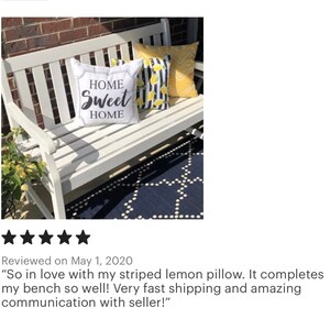 Throw Pillow, Yellow Lemon Pattern, Black & White Striped, Zesty, Summer Pillow, Lemon and Stripe image 5