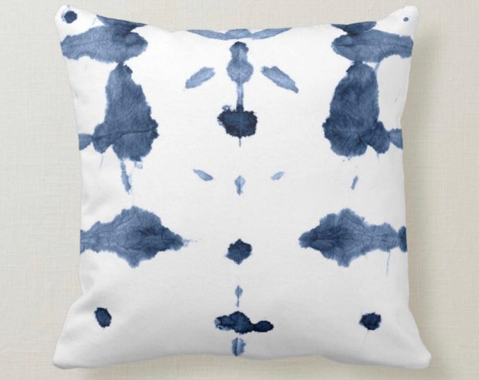 Shibori Design Throw Pillow, Square, Indigo, Boho Home, Boho Pillow, Washable, Size 16 X 16