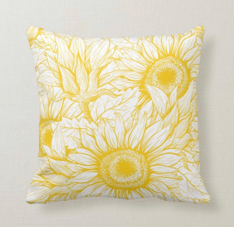 Sunflower Pillow, Pillow and Insert, 16 X 16, Totally Washable, Sunflower Home Decor, Front Porch Pillow, Floral Pillow image 3