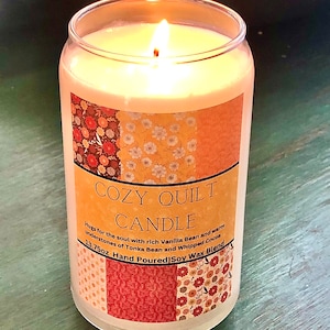 Autumn Candle, Cozy Quilt Candle, Vanilla Bean, Candle and Gift Box, Fall Candle Gift, Holiday Candle, Hostess Gift Candle, Stocking Stuffer image 7