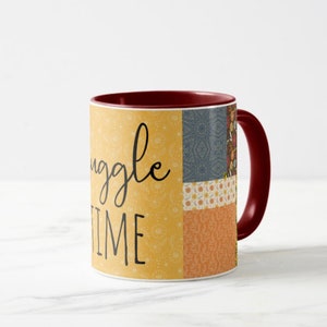 Fall Mug, Quilted Pattern, Snuggle Time, Gift for Her, Autumn Quilt, Fall Kitchen Gift, Fall Hostess Gift, Stocking Stuffer Mug, Gift Mug image 5