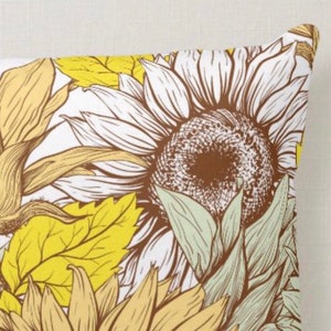 Sunflower Pillow, Pillow and Insert, 16 X 16, Totally Washable, Sunflower Home Decor, Front Porch Pillow, Floral Pillow image 3