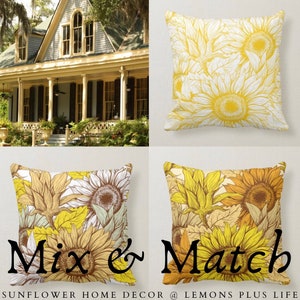 Sunflower Pillow, Pillow and Insert, 16 X 16, Totally Washable, Sunflower Home Decor, Front Porch Pillow, Floral Pillow image 8