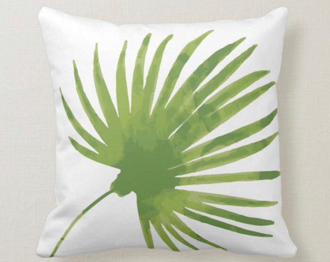 Throw Pillow, Watercolor, Princess Palm Leaf, White, Tropical Throw Pillow