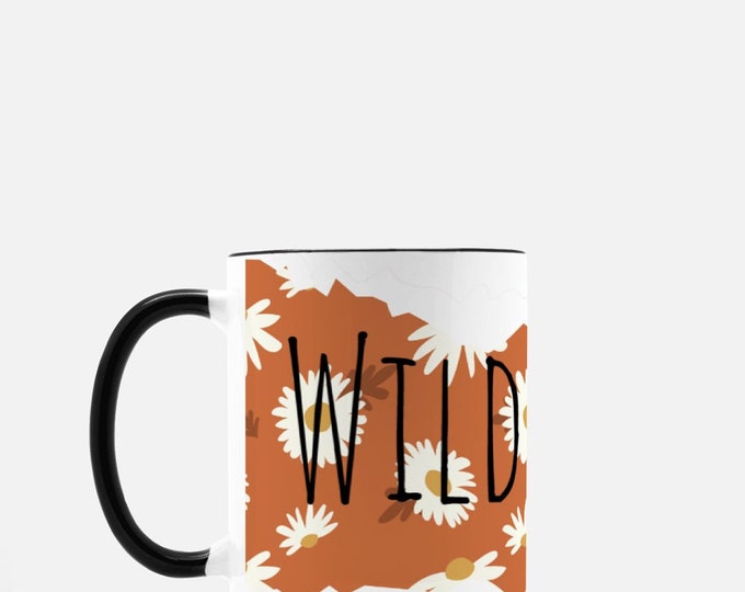 Daisy Wildflower Mug, Autumn Wildflower Mug, Gardener Gift, Fall Friendship Gift, Wildflower Birthday Gift, Cute Daisy Mug, Mug Gift for Her