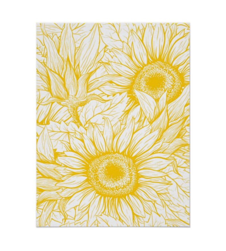 Sunflower Wall Art, Sunflower Print, Sunflower Poster, Ready to Frame, Sunflower Wall Decor, Sunflower Decor Wall, Sunflower Floral Print image 4