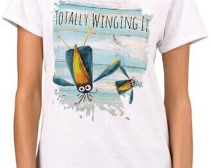 New Mother Shirt, Mom T-shirt "Totally Winging It" Watercolor Crows, New Mom Shirt, Mother's Day Gift, Gift for Mom, Funny Mom Shirt