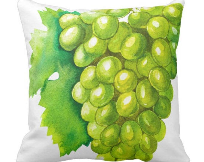 Watercolor Green Grapes Throw Pillow