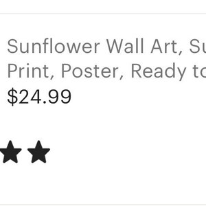 Sunflower Wall Art, Sunflower Print, Poster, Ready to Frame, Sunflower Wall Decor, Sunflower Home Decor, Sunflower Floral Print image 3