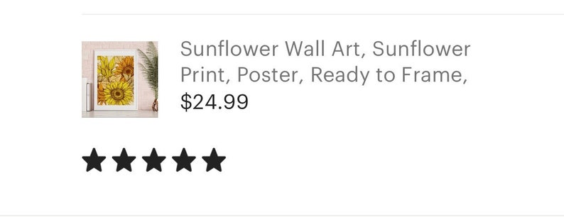 Sunflower Wall Art, Sunflower Print, Poster, Ready to Frame, Sunflower Wall Decor, Sunflower Home Decor, Sunflower Floral Print image 3