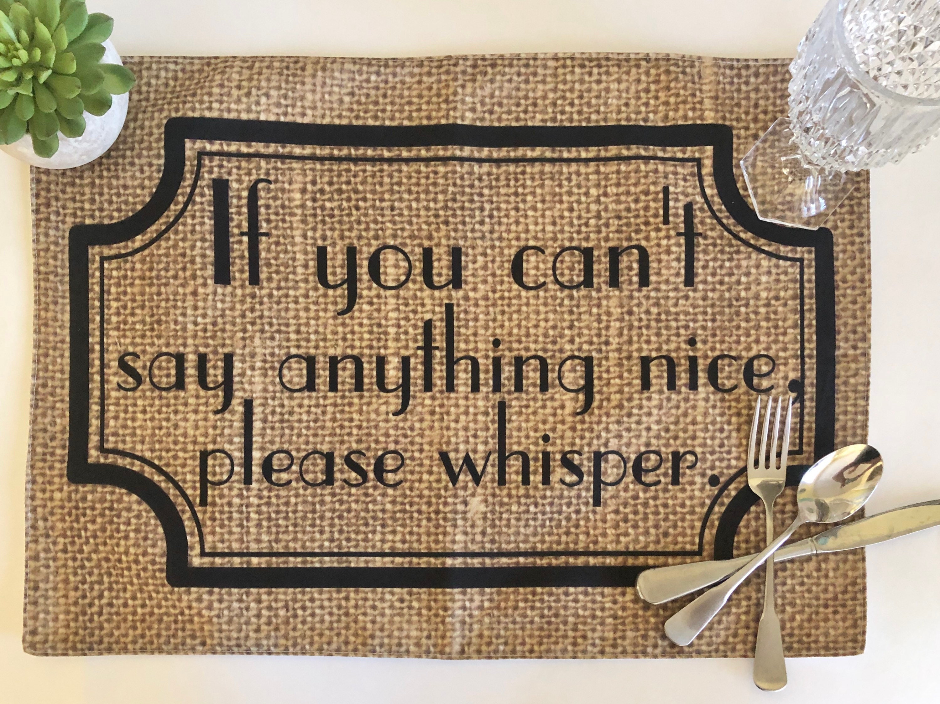 Funny Sayings, Thanksgiving Table, Placemat Set of 6, Family Drama