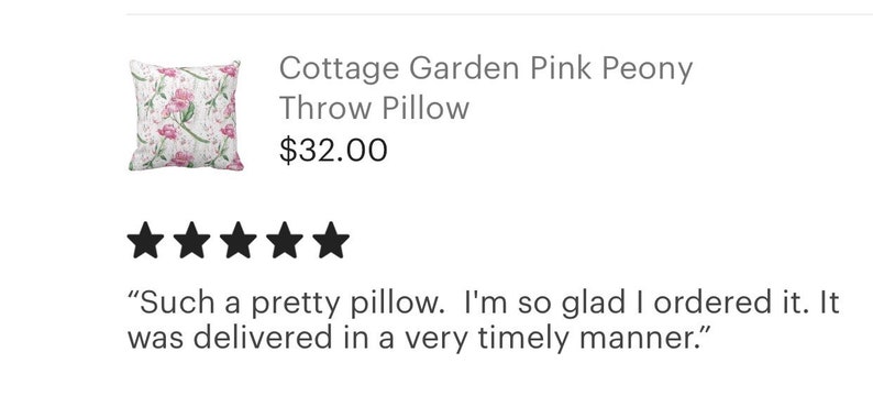 Floral Pillow, Pink Peony, Cottage Garden Peony Pillow image 2