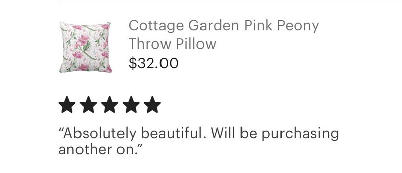 Floral Pillow, Pink Peony, Cottage Garden Peony Pillow image 3