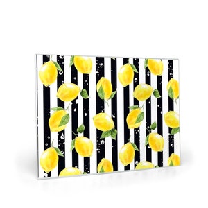 Lemon Napkins, Set of 4, Black & White Stripe, Lemon and Stripe, Cotton Twill, Cloth Napkins image 5