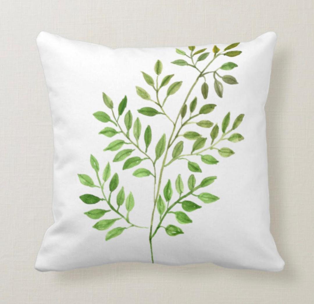 Botanical White Throw Pillow Simple Gifts