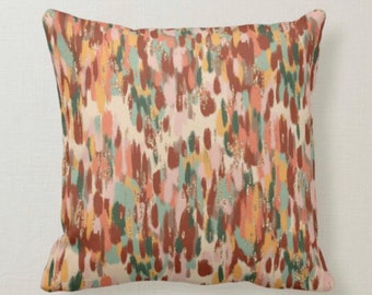 Fall Pillow, Aquarel Blush Strokes, Pillow and Cover, Shades of Peach to Burgundy, Earth Tones, Autumn Decor