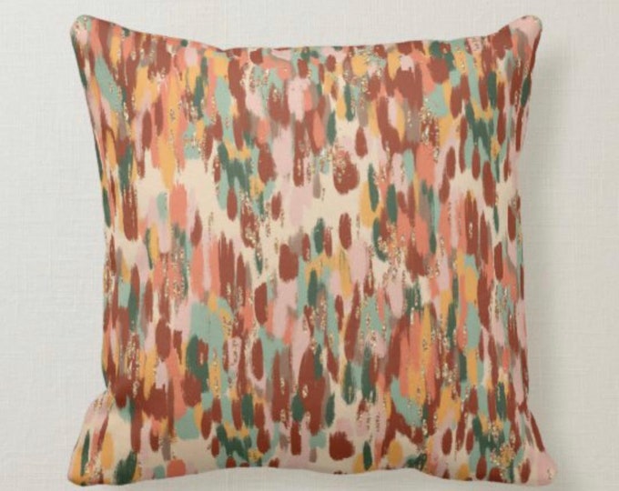 Fall Pillow, Watercolor Blush Strokes, Pillow and Cover, Shades of Peach to Burgundy, Earth Tones, Autumn Decor