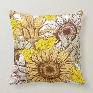 Sunflower Pillow, Pillow and Insert, 16 X 16, Totally Washable, Sunflower Home Decor, Front Porch Pillow, Floral Pillow image 2
