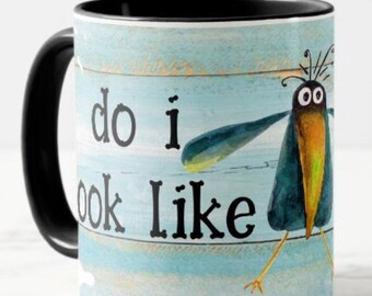 Hilarious Ceramic Mug "do i look like it's a good morning?" Watercolor Crow, Funny Coffee Mug,  Unisex, Unique Gift, Mother's Day, New Mom