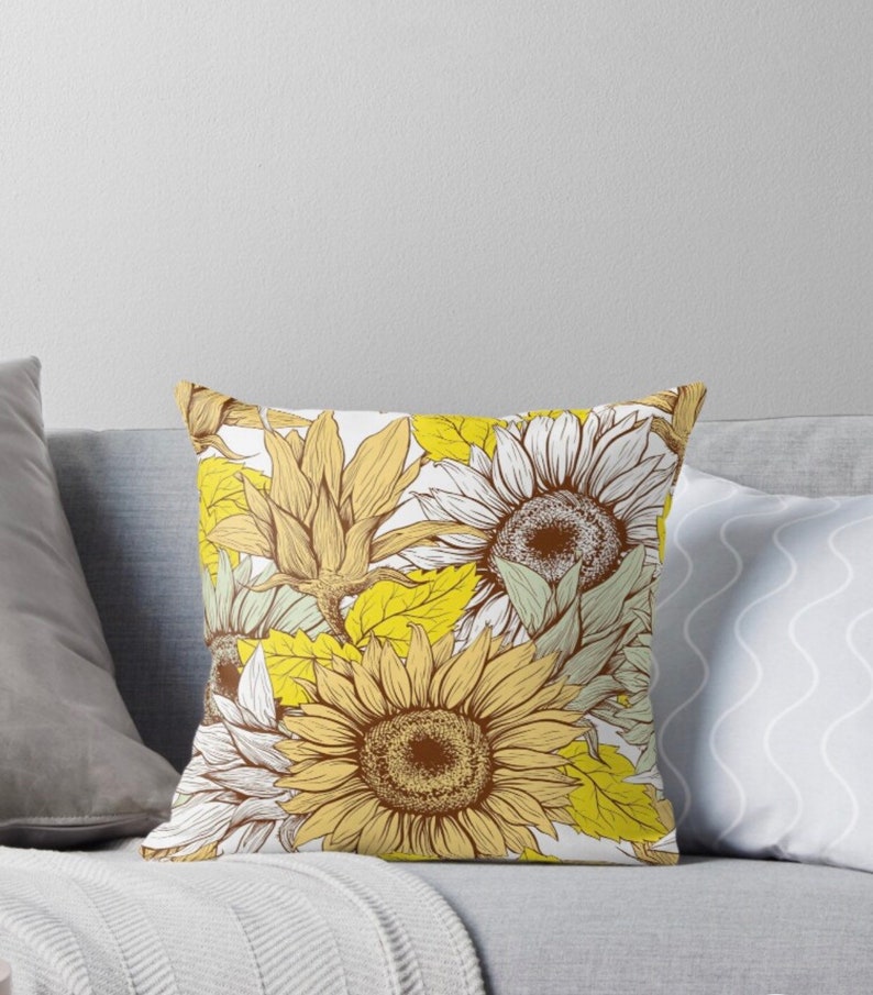 Sunflower Pillow, Pillow and Insert, 16 X 16, Totally Washable, Sunflower Home Decor, Front Porch Pillow, Floral Pillow image 10