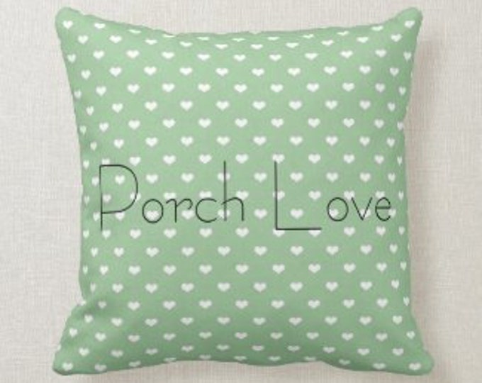 Mint Pillow "Porch Love Pillow" Front Porch Pillow, Pastel Pillow, Pastel Accent Pillow, Spring Pastel Pillow, Summer Pastel Pillow