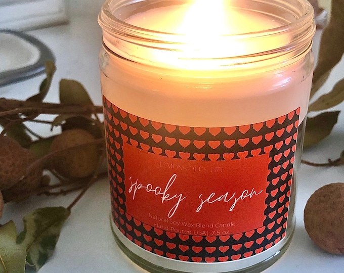 Spooky Season Halloween Candle, Natural Soy Wax Blend Candle 7.5oz, Fall Candles, Artisan Hand-Poured Candles