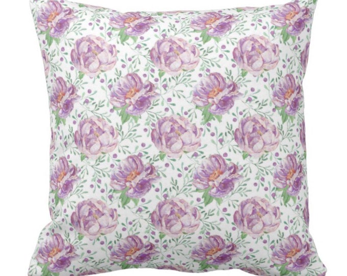 Cottage Style Purple Peonies Throw Pillow