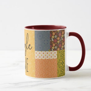 Fall Mug, Quilted Pattern, Snuggle Time, Gift for Her, Autumn Quilt, Fall Kitchen Gift, Fall Hostess Gift, Stocking Stuffer Mug, Gift Mug image 6