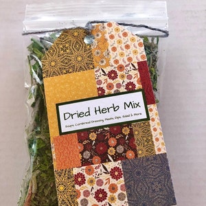 Thanksgiving Meal, Dried Herb Mix, Herb Gift, Sage, Celery Leaf, Rosemary, Basil, English Thyme, Garlic, Christmas Gift, Cooking Gift image 1