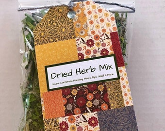 Thanksgiving Meal,  Dried Herb Mix, Herb Gift, Sage, Celery Leaf, Rosemary, Basil, English Thyme, Garlic, Christmas Gift, Cooking Gift