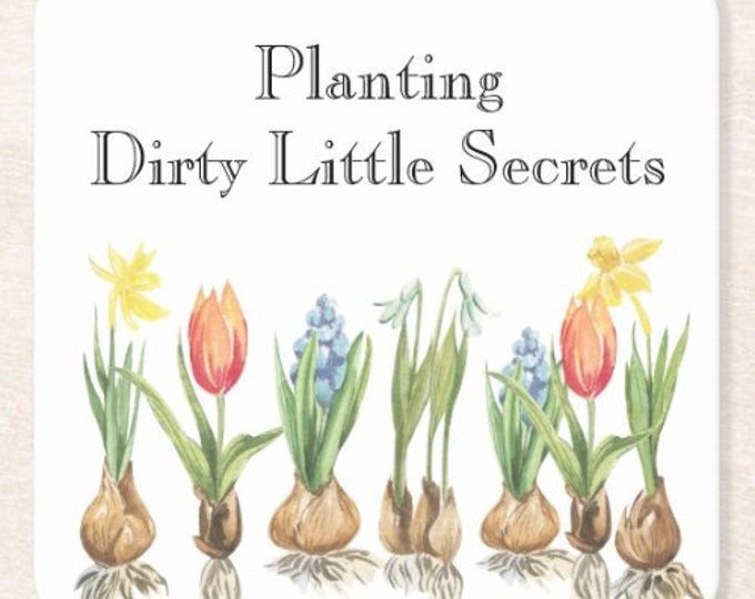 Funny Gardener Coasters, Set of 6 "Planting Dirty Little Secrets" Garden Party Coasters, Gift for Gardener, Porch Coasters, Gift for Mom