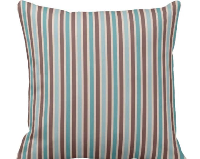 Striped Throw Pillow Turquoise and Brown