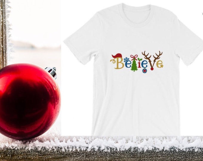 Bella Canvas Unisex Christmas T-Shirt Believe