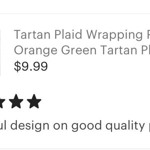 Tartan Plaid Wrapping Paper, Orange Green Tartan Plaid Pattern, Earth Colors Gift Paper, Fall Plaid Paper, Set of 3, Flat Pre-Cut Sheets image 3