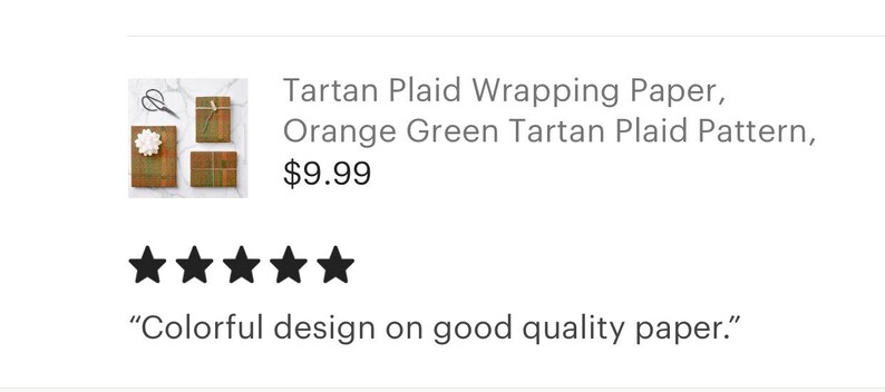 Tartan Plaid Wrapping Paper, Orange Green Tartan Plaid Pattern, Earth Colors Gift Paper, Fall Plaid Paper, Set of 3, Flat Pre-Cut Sheets image 3