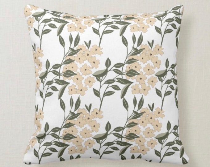 Tan and Grey, Floral Bouquets, Light & Airy, Throw Pillow