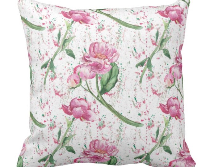 Floral Pillow, Pink Peony, Cottage Garden Peony Pillow
