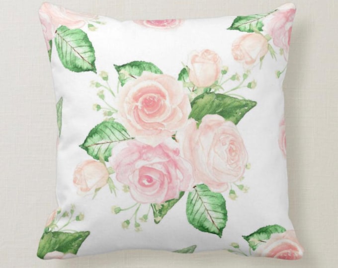 Pink Cottage Rose Throw Pillow
