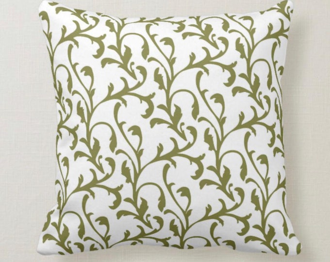 Christmas Pillow, Traditional Christmas Pattern, Green and White, Elegant, Accent Pillow