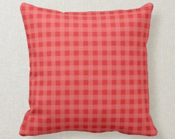 Red Check Pillow, Green Check Pillow, Checked Accent Pillows, Cherry Home Decor, Christmas Decorating, Holiday Home Accents, Cover & Insert