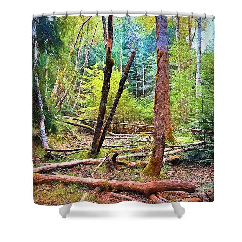 Shower Curtain Forest In Gold Gallery Photo