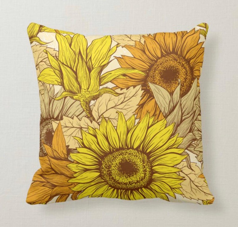 Sunflower Pillow Pillow and Insert 16 X 16 Totally image 3