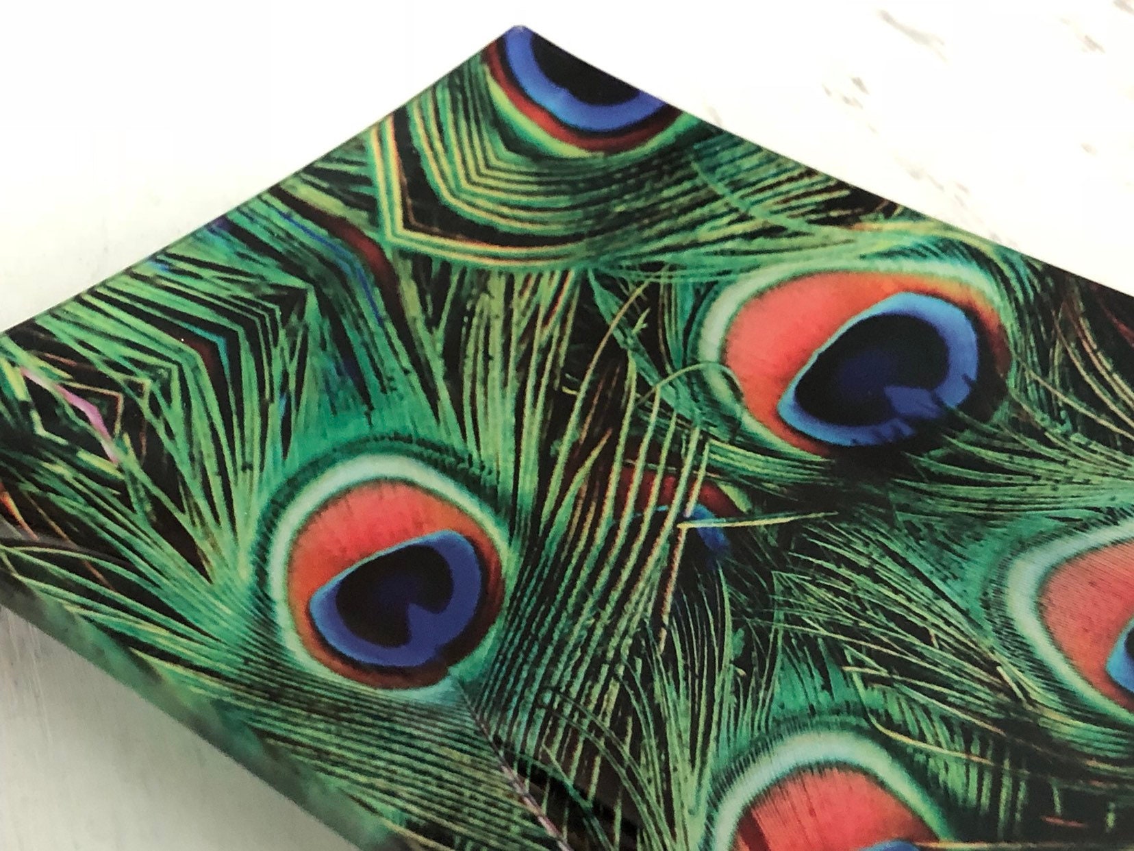 Decorative Glass Tray Peacock Decor Feather Inspired Home Decor Peacock