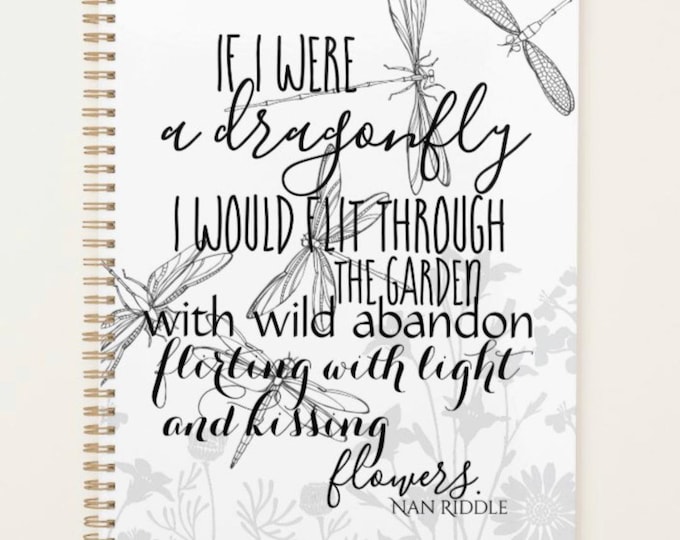 2024 Dragonfly Daily Planner, Dragonfly Poem, Undated Planner, Start Anytime Planner, Gift for Gardener