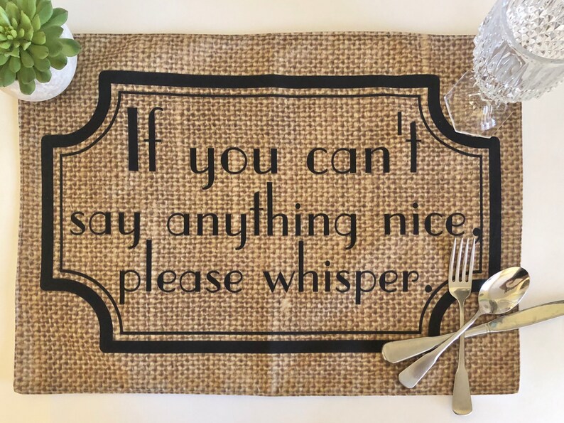 Funny Sayings, Thanksgiving Placemat Set, Family Drama, Fall Placemats, Burlap Design, Cloth Placemats With Words, Sets, Fall Decor image 7