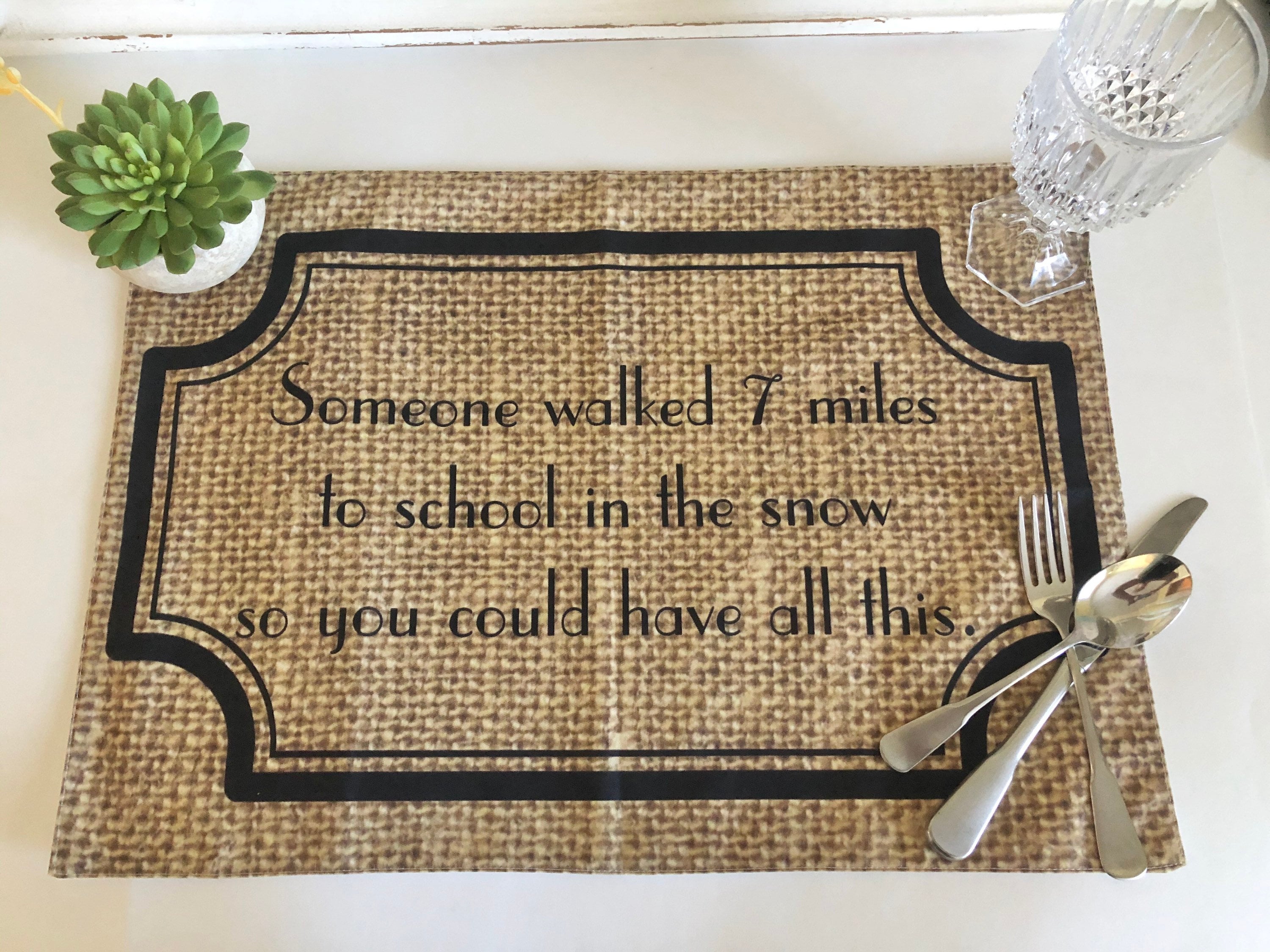 Funny Sayings, Thanksgiving Table, Placemat Set of 6, Family Drama