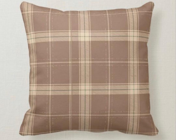 Fall Plaid Pillow, Brown and Beige, Autumn Decor, Fall Home Decor, Farmhouse & Traditional Decor, Cabin Decor