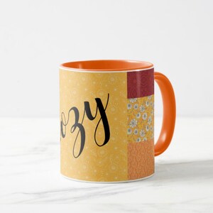Fall Mug, Quilted Pattern, Cozy Mug, Gift for Her, Autumn Quilt Mug, Fall Kitchen Gift, Fall Hostess Gift, Stocking Stuffer Mug, Gift Mug image 4