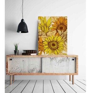 Sunflower Wall Art, Sunflower Print, Poster, Ready to Frame, Sunflower Wall Decor, Sunflower Home Decor, Sunflower Floral Print image 9