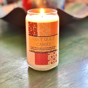 Autumn Candle, Cozy Quilt Candle, Vanilla Bean, Candle and Gift Box, Fall Candle Gift, Holiday Candle, Hostess Gift Candle, Stocking Stuffer image 9